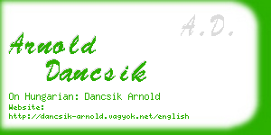 arnold dancsik business card